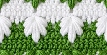 3D Crochet Leaf Stitch Border – Easy Step-by-Step Pattern for Beginners - Crafts Ideas