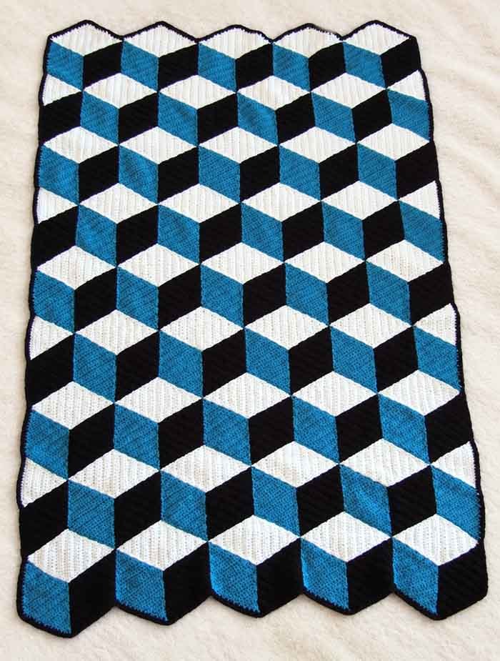 3D Illusion Crochet Blanket Pattern – Free Tutorial
