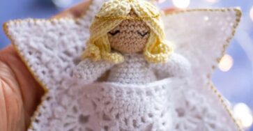 Angel Baby Pattern in a Star Cradle - My Crafts Inspirations