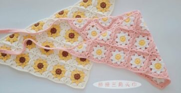Crafting a Crochet Pastoral Triangle Scarf with Fresh Flower Patchwork - Crochet and Knitting