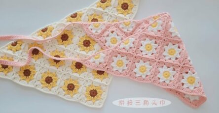 Crafting a Crochet Pastoral Triangle Scarf with Fresh Flower Patchwork - Crochet and Knitting