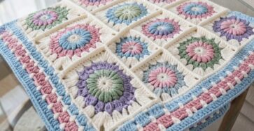 Crochet a Delightful Floral Granny Square Baby Blanket