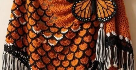 Crochet Butterfly Shawl Pattern - Hand Crafted