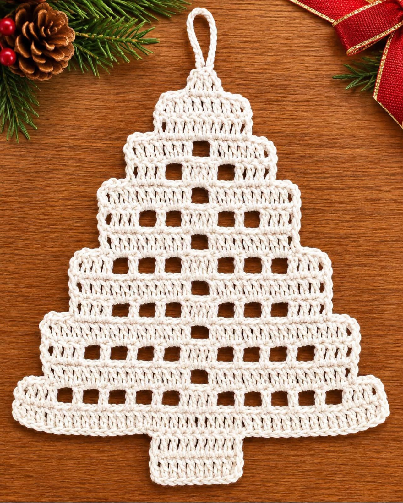 Crochet Christmas Tree Ornament Pattern - Hand Crafted