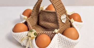 Crochet Egg Basket Holder Pattern - STITCHDELIGHT