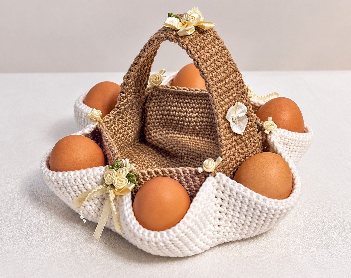 Crochet Egg Basket Holder Pattern - STITCHDELIGHT