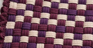 Crochet Entrelac Blanket with Ruffled Border - Crafts Ideas