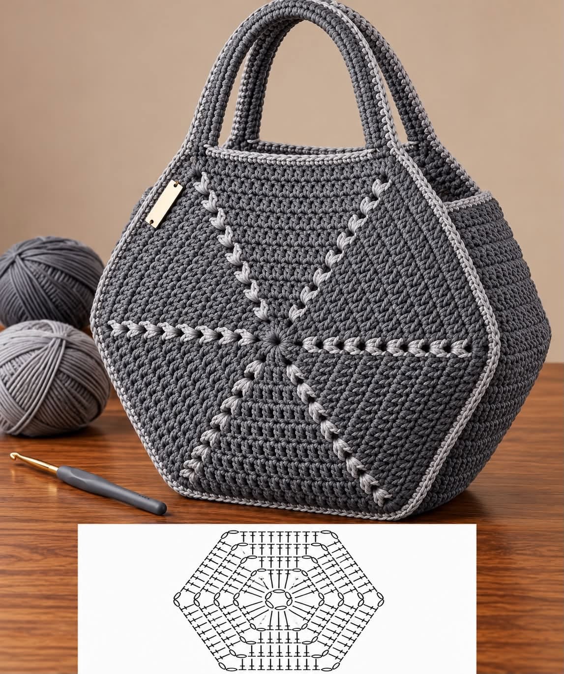 Crochet Hexagon Bag Tutorial - Hand Crafted