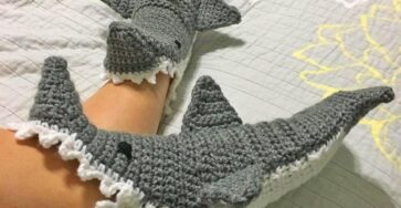 Crochet Shark Socks Pattern - Hand Crafted