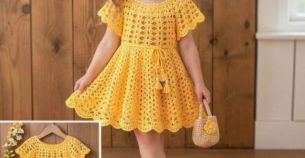 Crochet Sunshine Dress for Girls: A Sweet Open-Work Pattern