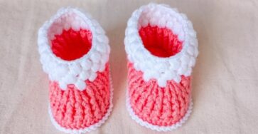 Easy Crochet Tutorial: How to Make Adorable Pink Baby Booties - Crochet and Knitting