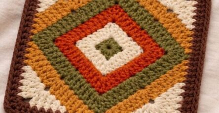 Easy Diamond Granny Square Crochet Pattern – Beginner Friendly Colorful Square - Crafts Ideas