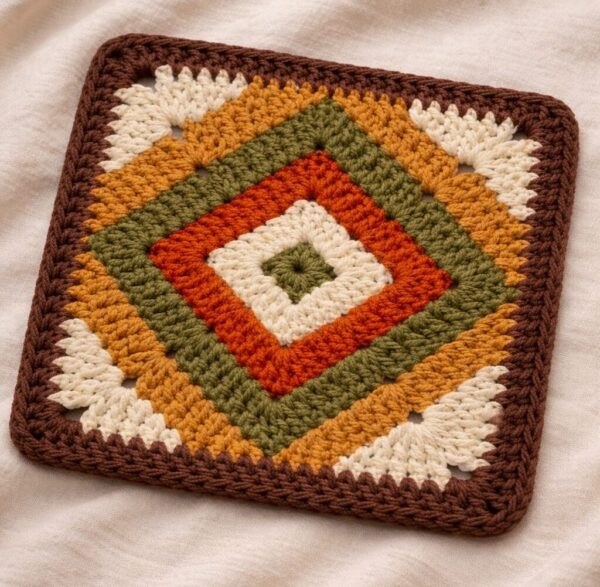 Easy Diamond Granny Square Crochet Pattern – Beginner Friendly Colorful Square - Crafts Ideas
