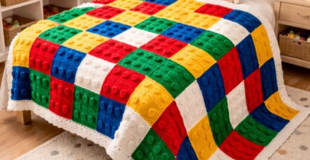 Easy Lego Crochet Blanket Pattern – Rainbow Brick Design - Crafts Ideas