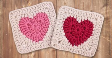 How to Crochet a Perfect Heart Granny Square - Crochet and Knitting
