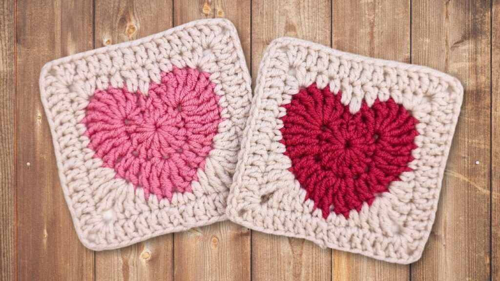 How to Crochet a Perfect Heart Granny Square - Crochet and Knitting