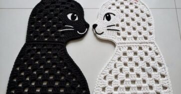 Kitty Crochet Rug Pattern - Hand Crafted