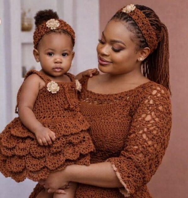 Matching Mother and Daughter Crochet Dresses – Easy Step-by-Step Pattern - Crafts Ideas