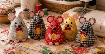 Patchwork Mice Pattern - Hand Crafted