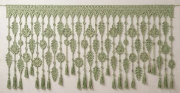 Sage Fern Flower Crochet Curtain Pattern with Lace Valance