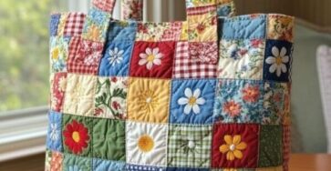 Scrappy Patchwork Tote Bag - Crafts Ideas