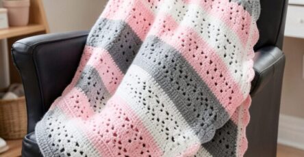 Sweet Dreams Baby Blanket: A Crocheted Keepsake with Lacy Stripes