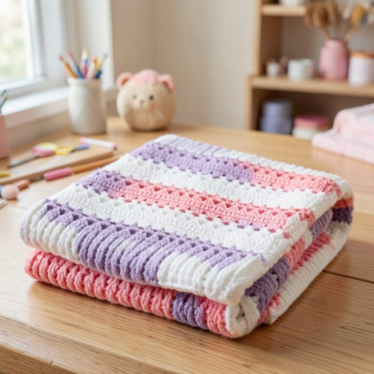 Sweet Stripes Baby Blanket Crochet Pattern