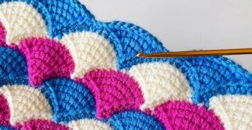Three-dimensional Tunisian blanket - Crochet and Knitting